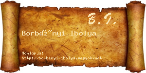 Borbényi Ibolya névjegykártya