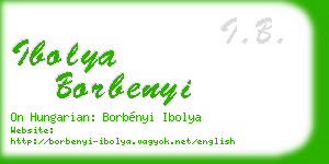 ibolya borbenyi business card