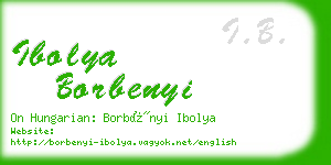 ibolya borbenyi business card
